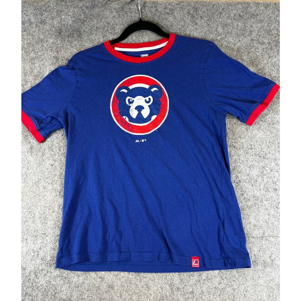 Chicago Cubs Cooperstown Majestic Shirt Adult Unisex Blue MLB Short Sleeve XL